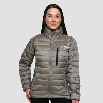 Pánská mikina GymBeam Dámská bunda Puffer Vetiver/Black XL zelená