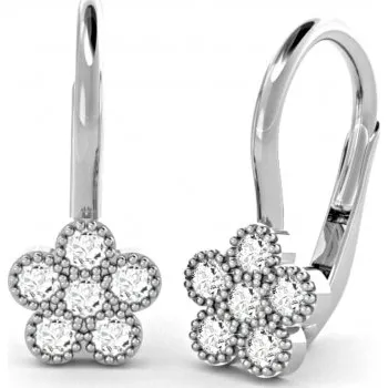 Šperk Couple, Dívčí náušnice Flow, bílé zlato se zirkony, 585-66-3-0256.1B00.0.00.001.07