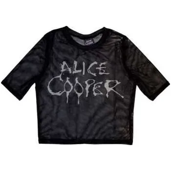 Merch Alice Cooper: Alice Cooper Ladies Crop Top: Dripping Logo (mesh) (xx-large) XXL