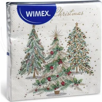 Vánoční dekorace Vánoční ubrousky 33 x 33 cm motiv stromky 20 ks