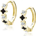 Stříbrné kruhové náušnice ENAMEL GOLD Ag 925; ≤1 g.