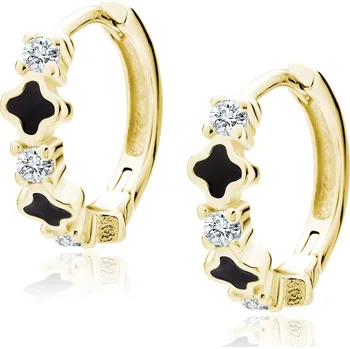 Náušnice Stříbrné kruhové náušnice ENAMEL GOLD Ag 925; ≤1 g.