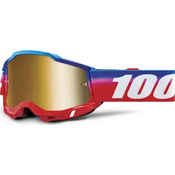 Motocyklové brýle Motokrosové brýle ACCURI 100% brýle Unity, zlaté plexi