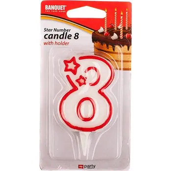 Dortová svíčka svíčka číslo 8, 7x4,5cm MY PARTY