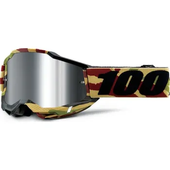 Motocyklové brýle Motokrosové brýle ACCURI 100% brýle Mission, stříbrné plexi