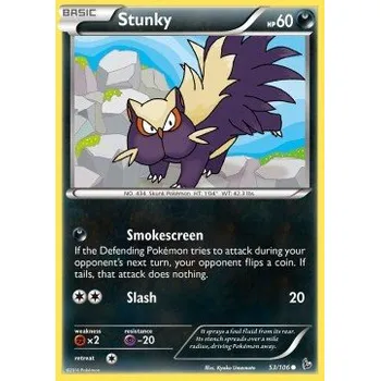 Sběratelská karetní hra Pokémon FLF 053/106 Stunky - Flashfire Stav: Excellent, Verze: NORMAL