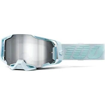 Motocyklové brýle Motokrosové brýle ARMEGA 100% brýle FARGO, stříbrné plexi