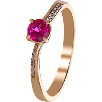 Prsten Zlaton Prsten růžové zlato se středovým kamenem vel.56 2.35g 000521507248