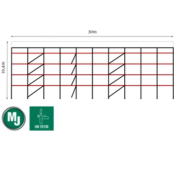 Lešení Sada fasádního rámového lešení MJ UNI 70 - 312m2 (Plettac 70)