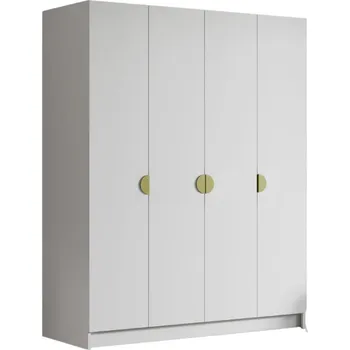 Šatní skříň Šatní skříň SANA 200 cm - bílá/zlaté úchytky