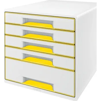 Kancelář Zásuvkový box Leitz WOW - 4+1 zásuvky / žlutá