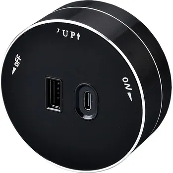 Elektrická zásuvka VIKING Zásuvkový modul A60B, černá/výstupy - 1xUSB-A, 1xUSB-C/výkon až 2500W/230V,16A,50Hz VA60B