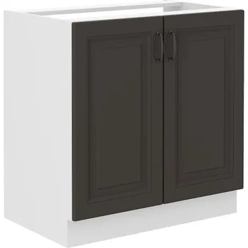 Stolarz-Lempert Kuchyňská skříňka Stilo GRWH - dolní 80 ZL 2F dřezová, grafit + bílá
