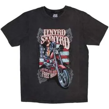 Zahraniční hudba Merch Lynyrd Skynyrd: Lynyrd Skynyrd Unisex Stone Wash T-shirt: Ride Free (large) L