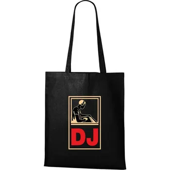 DOBRÝ TRIKO Bavlněná taška s potiskem DJ Barva: Černá