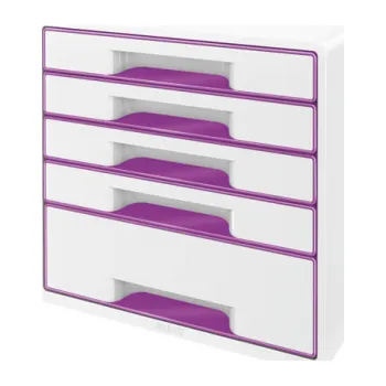 Archivační box Zásuvkový box Leitz WOW - 4+1 zásuvky / fialová