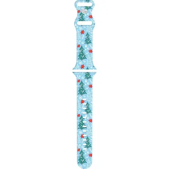 Příslušenství k chytrým hodinkám Silikonový řemínek s motivem Vánoc pro Apple Watch 38/40/41/42(S10)mm typ: 3