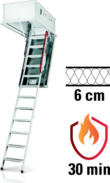 Půdní schody WIPPRO GM4 - EUROSTEP Velikost stropního otvoru: 130 x 70 cm