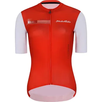 cyklistický dres HOLOKOLO Cyklistický dres s krátkým rukávem - VIBES LADY - bílá/červená S