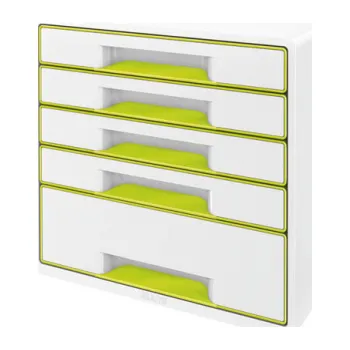 Kancelář Zásuvkový box Leitz WOW - 4+1 zásuvky / zelená