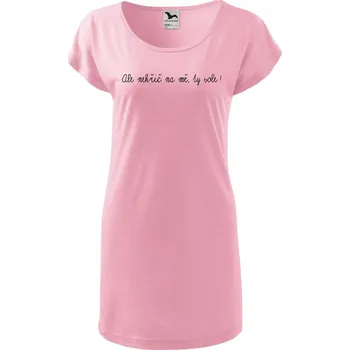 DOBRÝ TRIKO Dámské tričko/šaty s potiskem Nekřič na mě Velikost: XL, Barva: Růžová