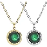 Přívěsek z nerezové oceli Green Eye - Tmavě Zelená / Nerez RL