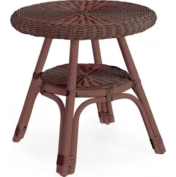 Zahradní stůl BIZZOTTO Kulatý konferenční stolek ALLISS hnědý ø52 cm