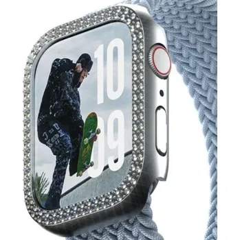 Pouzdro na mobilní telefon PanzerGlass® SAFE pouzdro posázené kamínky pro Apple Watch 42mm (Series 10 / 11) - stříbrné