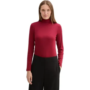 Dámské tričko TOM TAILOR® DÁMSKÝ TENKÝ ROLÁK -VÍNOVÝ S