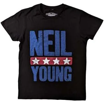 Pánské oblečení Merch Neil Young: Neil Young Unisex T-shirt: Stars Logo (medium) M