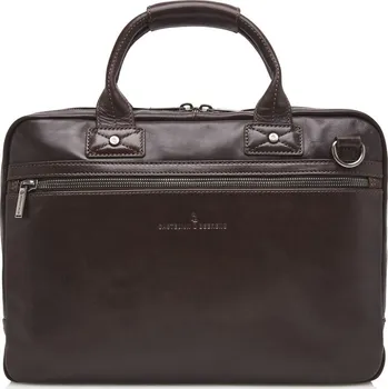 Pánská aktovka Castelijn & Beerens Pánská kožená taška na notebook 15,6" RFID 609472 hnědá