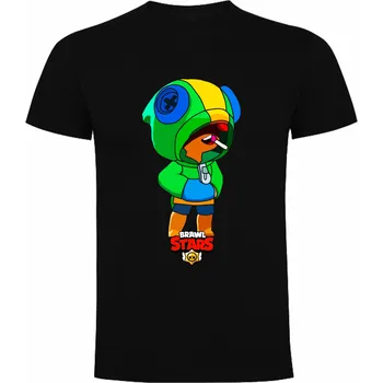 Chlapecká mikina Tričko Brawl Stars Leon Barva: černá, Velikost: 110/116 - 5/6let