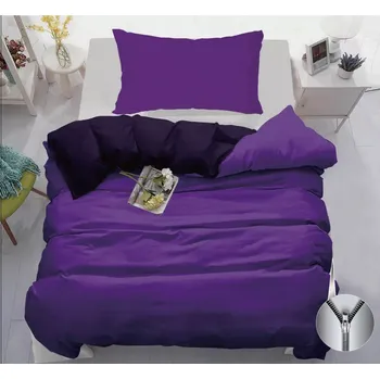 Povlečení TOTÁLNÍ VÝPRODEJ ! BAVLNĚNÉ POVLEČENÍ NA 1 POSTEL 140x200/70x90 cm - FIALOVÉ