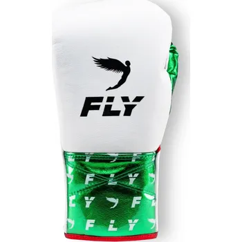 Boxerské rukavice Boxerské rukavice Fly Superlace LIGHTNING - zelená / bílá