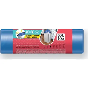 Pytle na odpadky Pytle do koše ViGO! stahovací - 70x60cm / 60l / 13my / 10ks / modrá