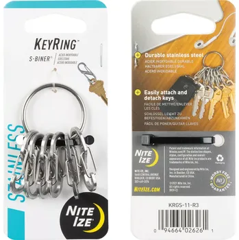 Nite Ize KeyRing Steel S-Biner stříbrná (Klíčenka Nite Ize KeyRing Steel S-Biner stříbrná)