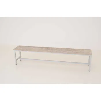 Šatní skříň Šatní lavice kov-lamino, délka 1500 mm, šedá - ořech Light Rockrord + doprava zdarma