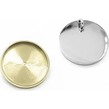 Materiál na výrobu šperku Leštěný kulatý přívěsek 18mm - 1Ks - Nerez RL