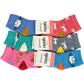 PESAIL Dívčí bavlněné termo ponožky vz.05 Velikost: 33 - 37