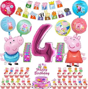 Balónek Narozeninová sada s balónky prasátko Peppa 4. - 44 ks