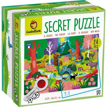 Puzzle Ludattica - Secret Puzzle s lupou, Lesní zvířátka