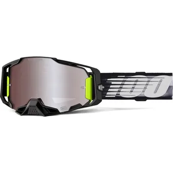 Motocyklové brýle Motokrosové brýle ARMEGA LIGHTSPEED, 100% stříbrné HIPER plexi