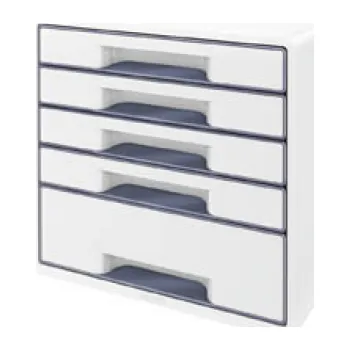 Kancelář Zásuvkový box Leitz WOW - 4+1 zásuvky / šedá