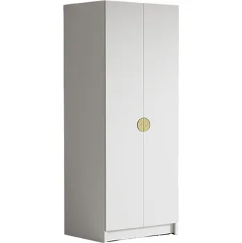 Šatní skříň Šatní skříň BOSTON 100 cm - bílá/zlaté úchytky