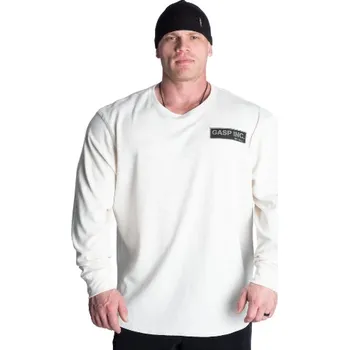 Pánská mikina Gasp G.U.I THERMAL LS OFF WHITE – termo mikina Gasp krémová Velikost: L