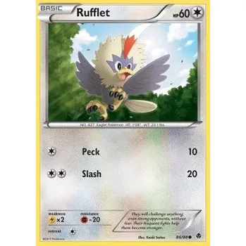 Sběratelská karetní hra Pokémon EPO 86/98 Rufflet - Emerging Powers Stav: Near Mint, Verze: NORMAL