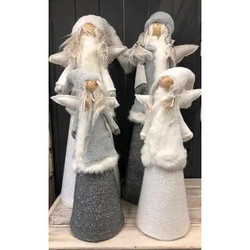 Vánoční dekorace Vánoční andělka Barva: šedá 56cm