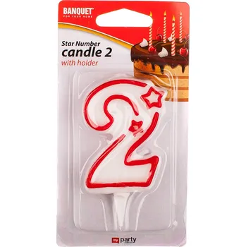 Dortová svíčka svíčka číslo 2, 7x4,5cm MY PARTY