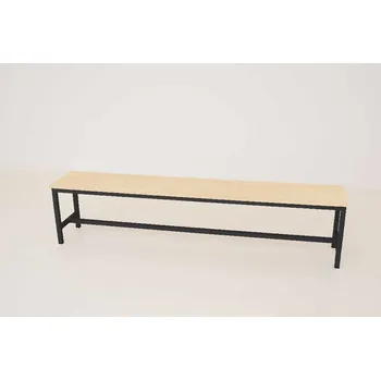 Šatní skříň Šatní lavice kov-lamino, délka 1500 mm, černá - bříza + doprava zdarma