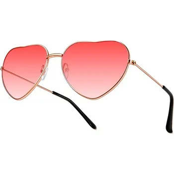 Sluneční brýle Retro sluneční brýle ve tvaru srdce Růžová